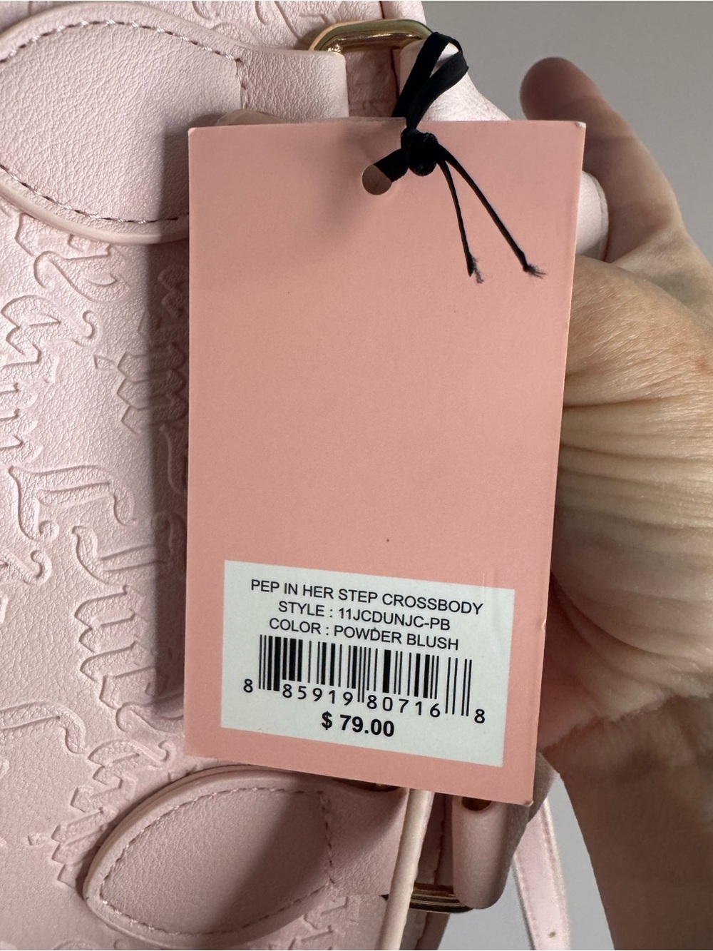 #386 Juicy Couture NWT Pep in Her Step Crossbody Two-Way Bag Powder Blush - Picture 10 of 14